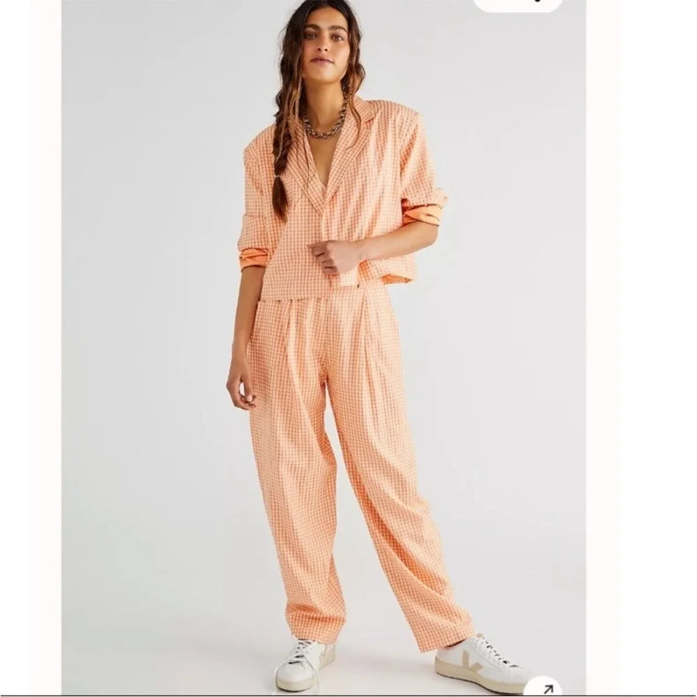 Free People The Ragged Priest‎ Gingham Suit NWT SZ XL